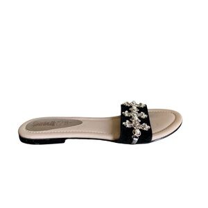 Elegant Black Embellished Women's Sandals 7
